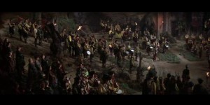 The suspension of disbelief ruined by the absence children in a community gathering.